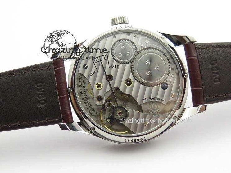 MIROTIME 0507 Sustainable Portuguese IW5444 SS White Dial RG Numbers On Brown Leather Strap A 7256